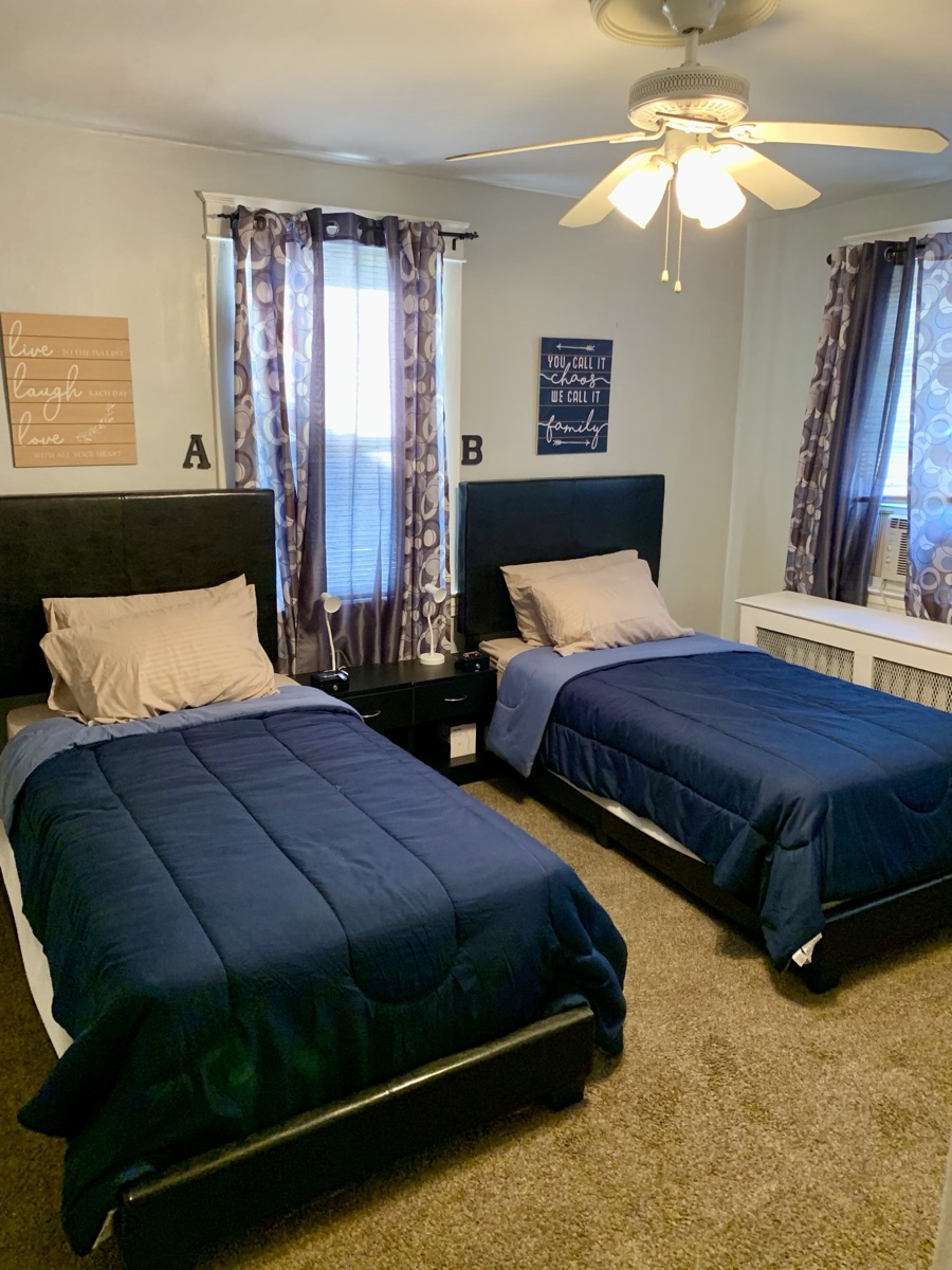 Shared resident bedroom with two twin beds